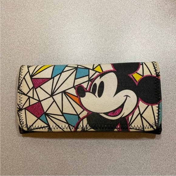 Loungefly Handbags - Loungefly Mickey Mouse Geometric Wallet - Black, Cream, Pink, Blue, Yellow